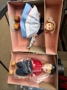 Madame Alexander Blue Floral Logo Doll Box with Pink and Green Accents